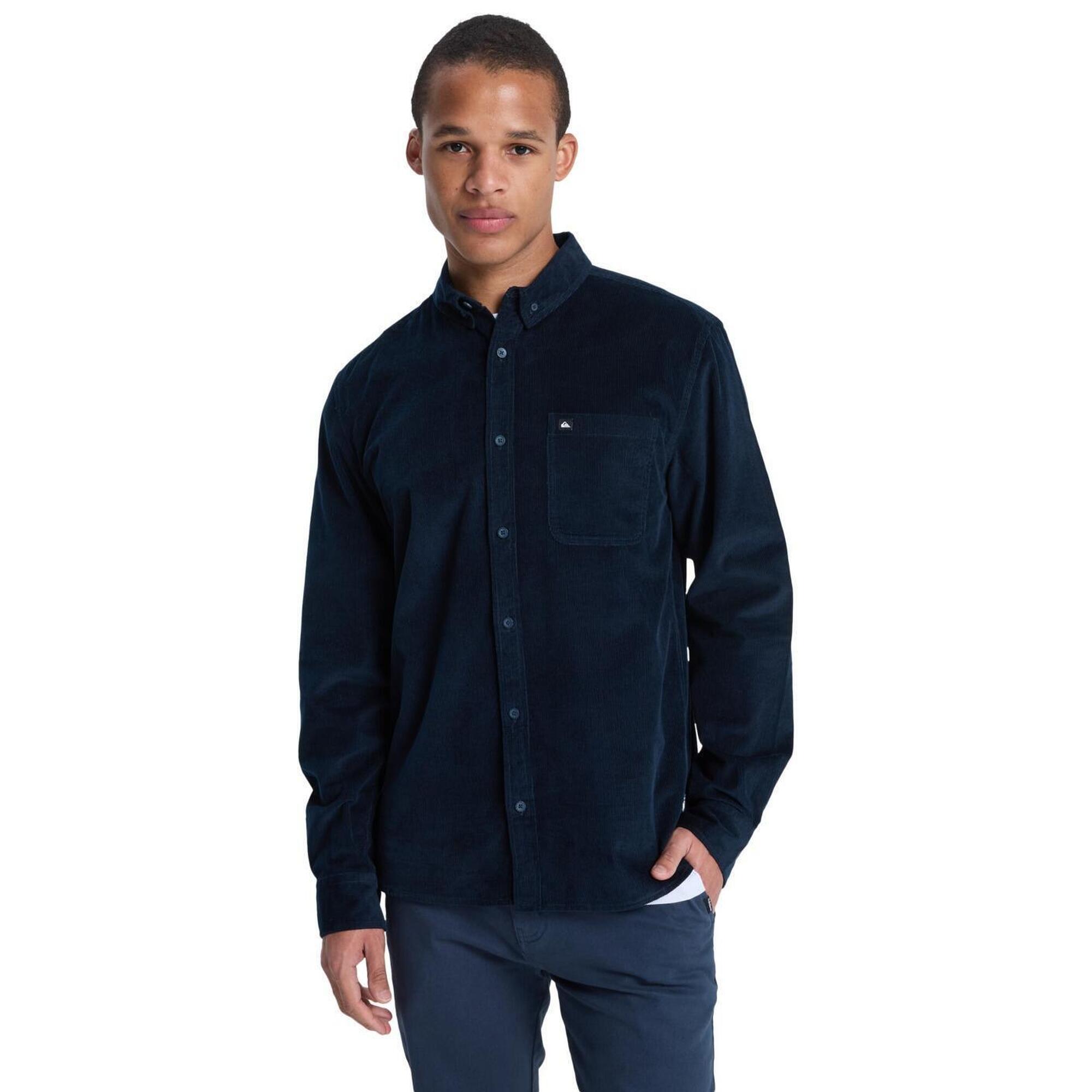 Quiksilver - Chemise Manches Longues Smoke Trail Cord Noir Homme - Chemise Manches Longues - Bleu - Decathlon