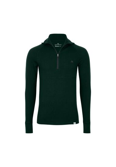 Haut Thermique Homme Mérinos Half Zip Couche de Base Chaude et Respirante