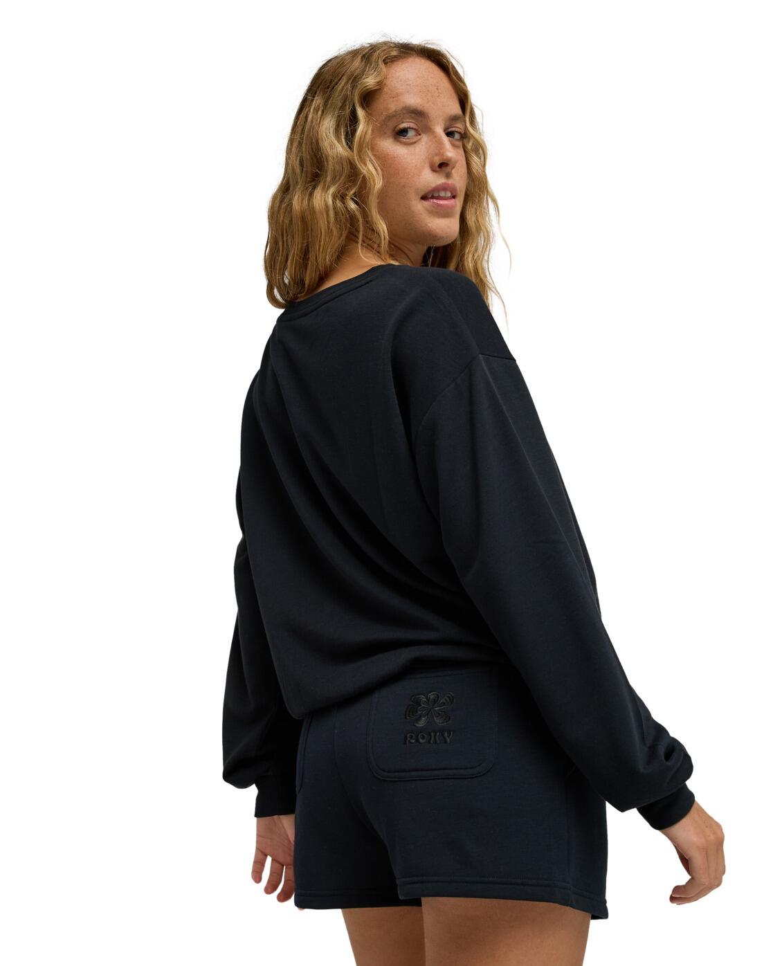 Short en molleton SURFING BY MOONLIGHT Noir Femme 3/4