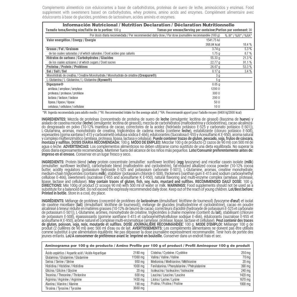 Gainer mass formula - 3 kg Chocolate de MASmusculo 4/5