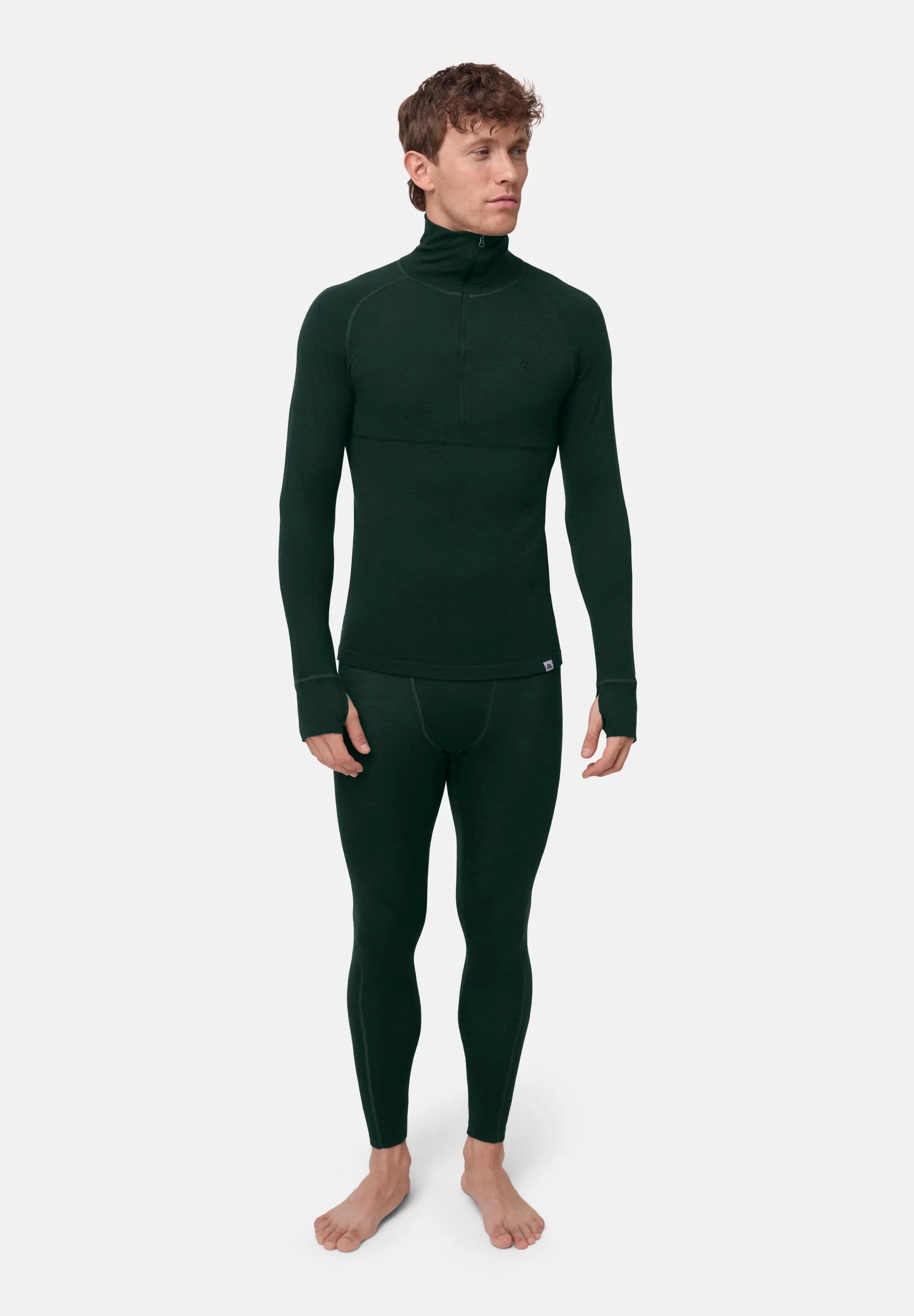 Haut Thermique Homme Mérinos Half Zip Couche de Base Chaude et Respirante 4/6