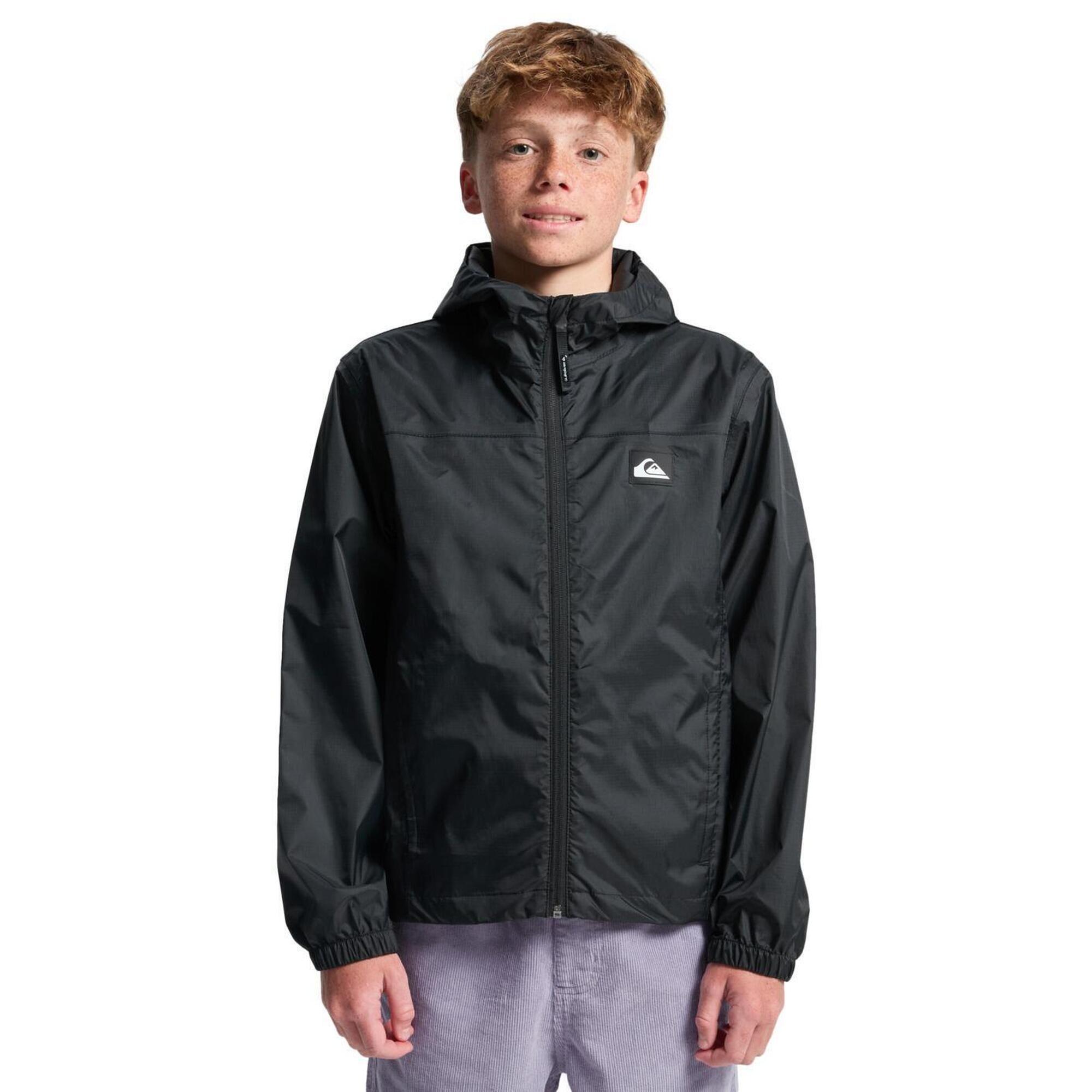 Quiksilver - Veste Imperméable À Capuche Overcast 3k Tape Noir Garçon - Veste - Noir - Decathlon