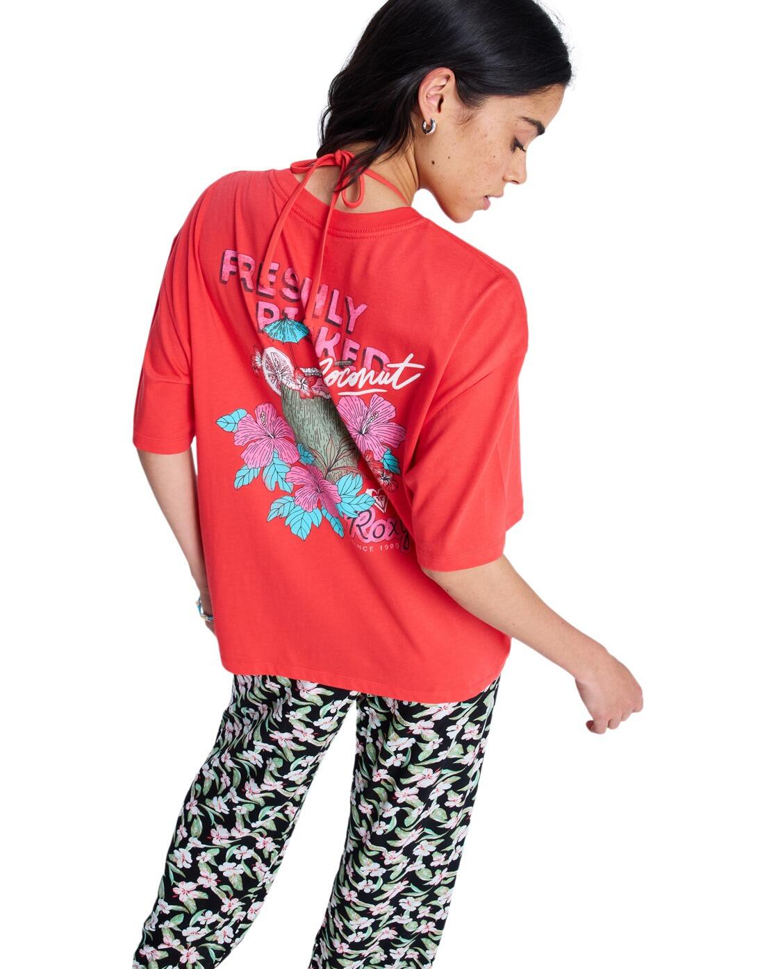 T-Shirt à manches courtes HANGLOOSE POSTER Rouge Femme 2/4