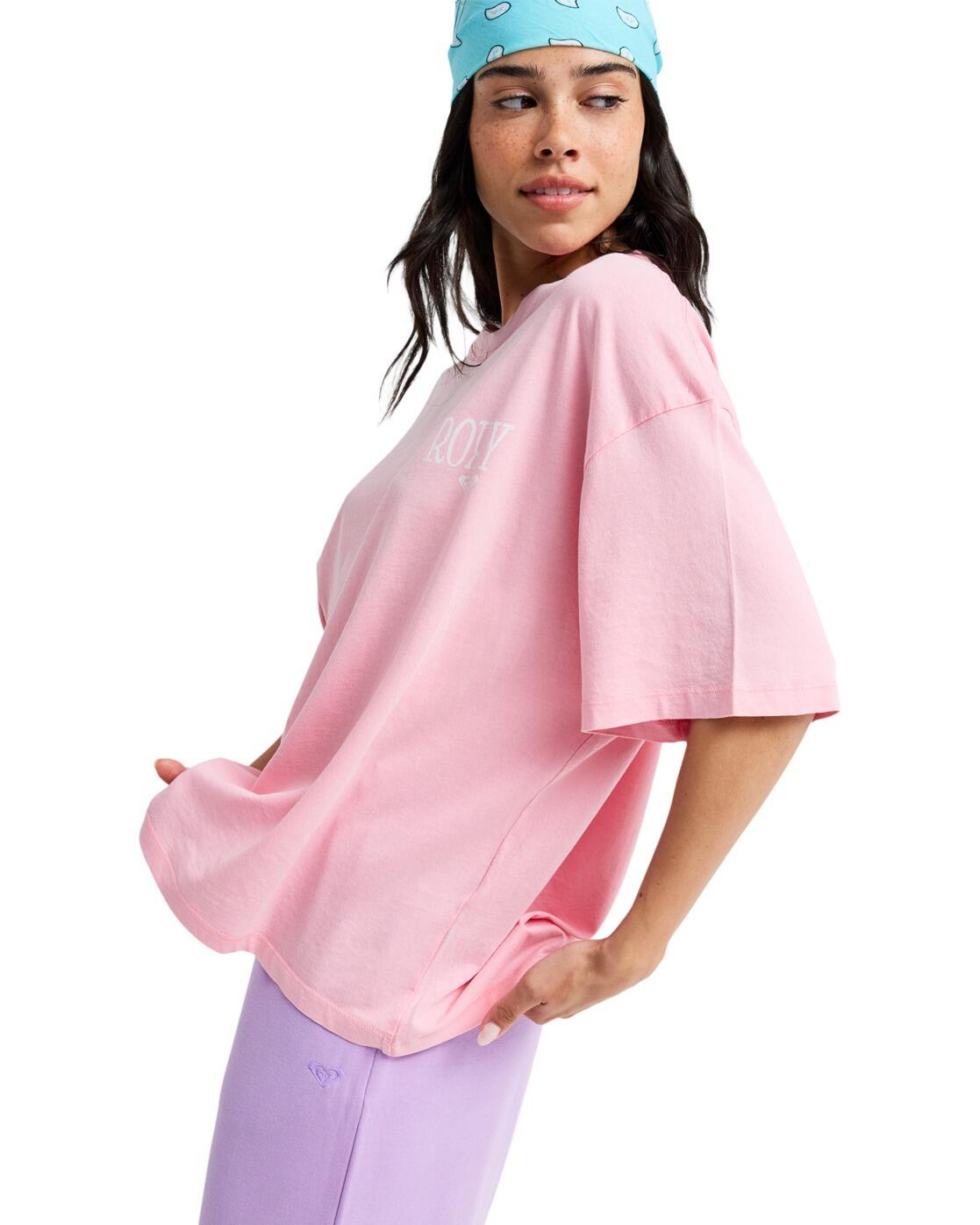 T-Shirt à manches courtes TALLOVERSIZE WASHED Rose Femme 3/4