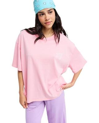 T-shirt talloversize washed rosa dames