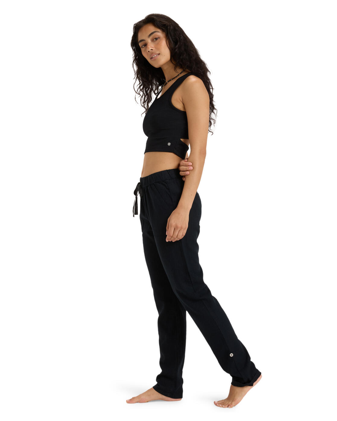 Pantalon cargo ON THE SEASHORE Noir Femme 3/4