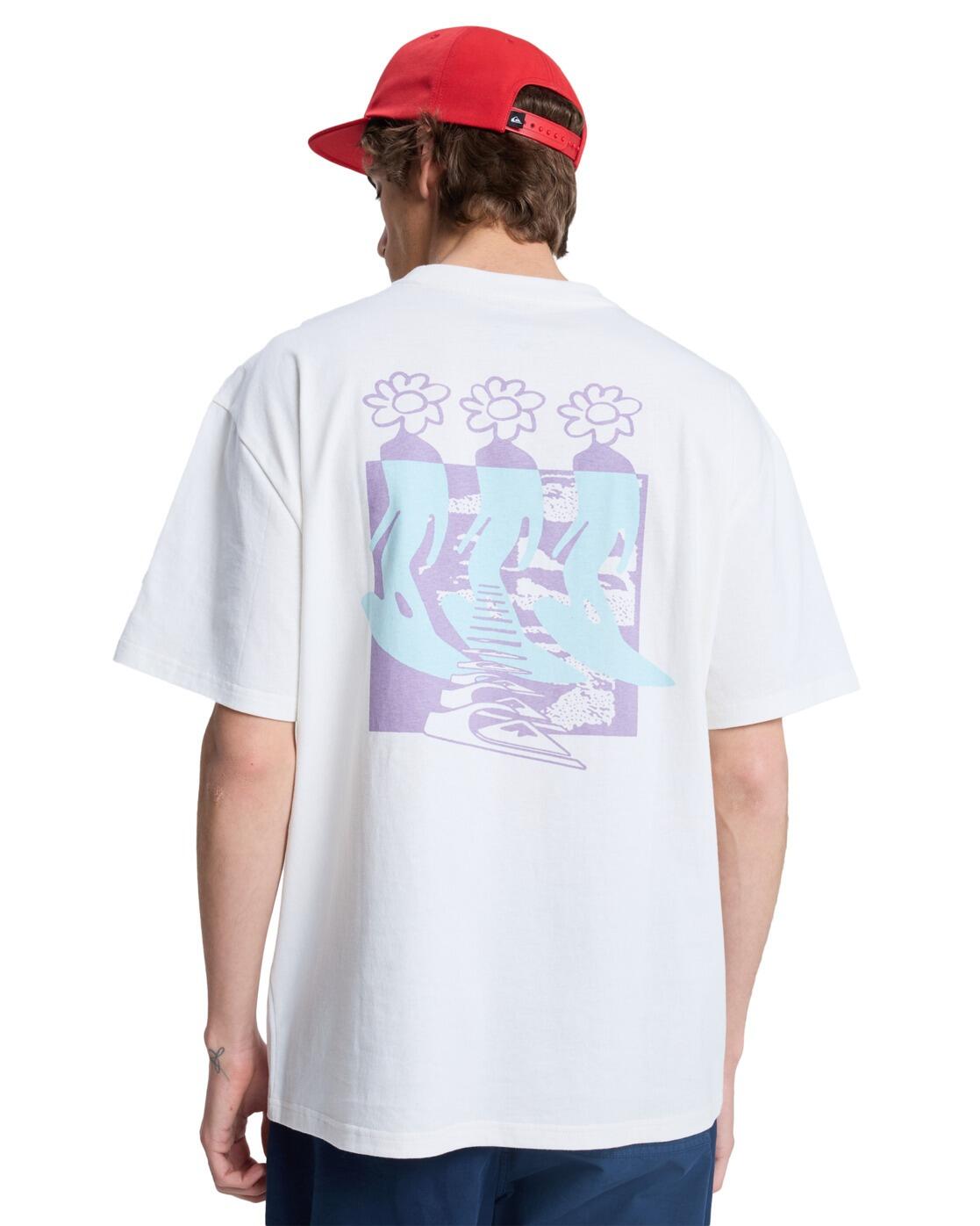 T-Shirt à manches courtes FLOWERS SURFING Blanc Homme 2/4