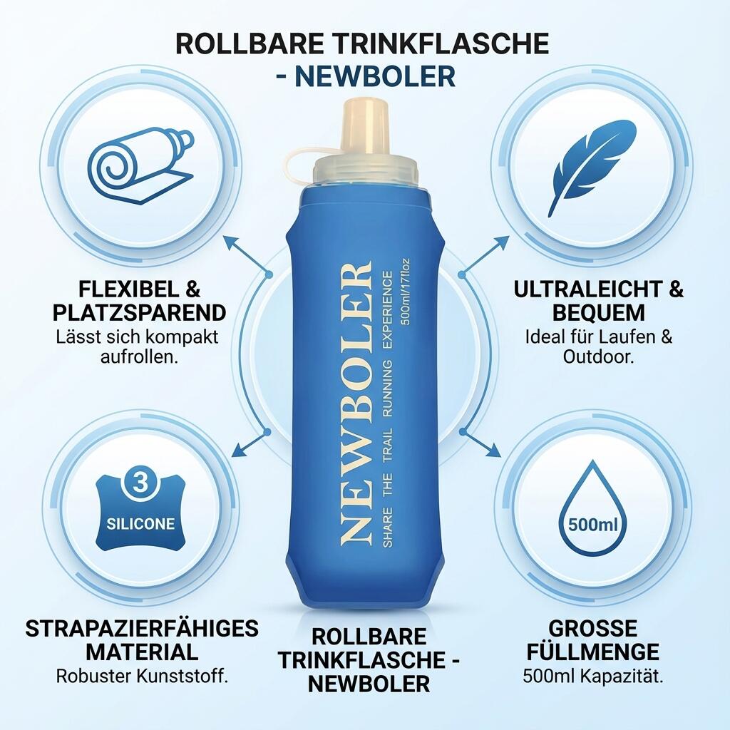 Flasche Faltbar aus TPU Material Wasserflasche 500 ml Trinkflasche 4/6