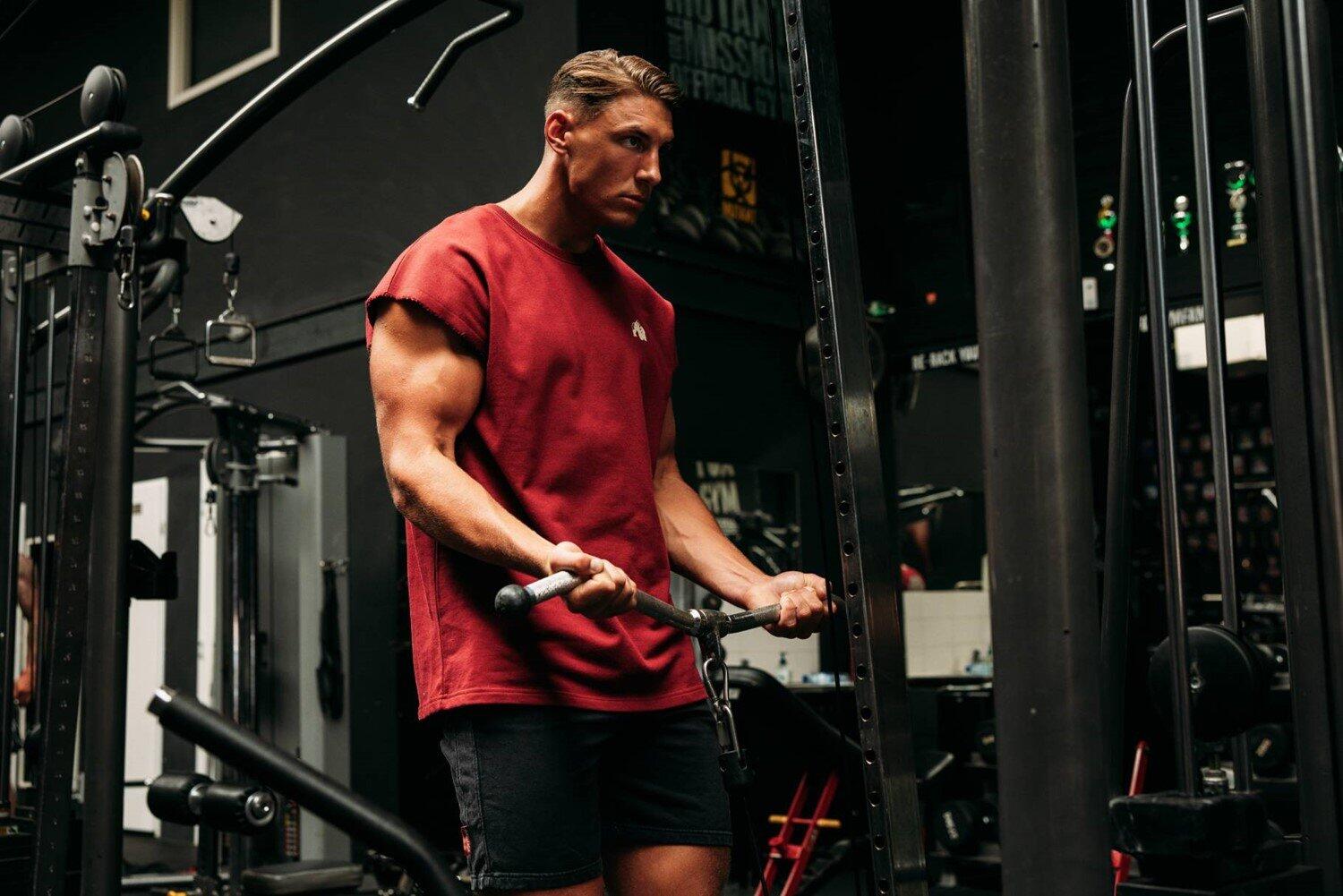 Bouse Cut Off Tank Top - Burgundy 3/6