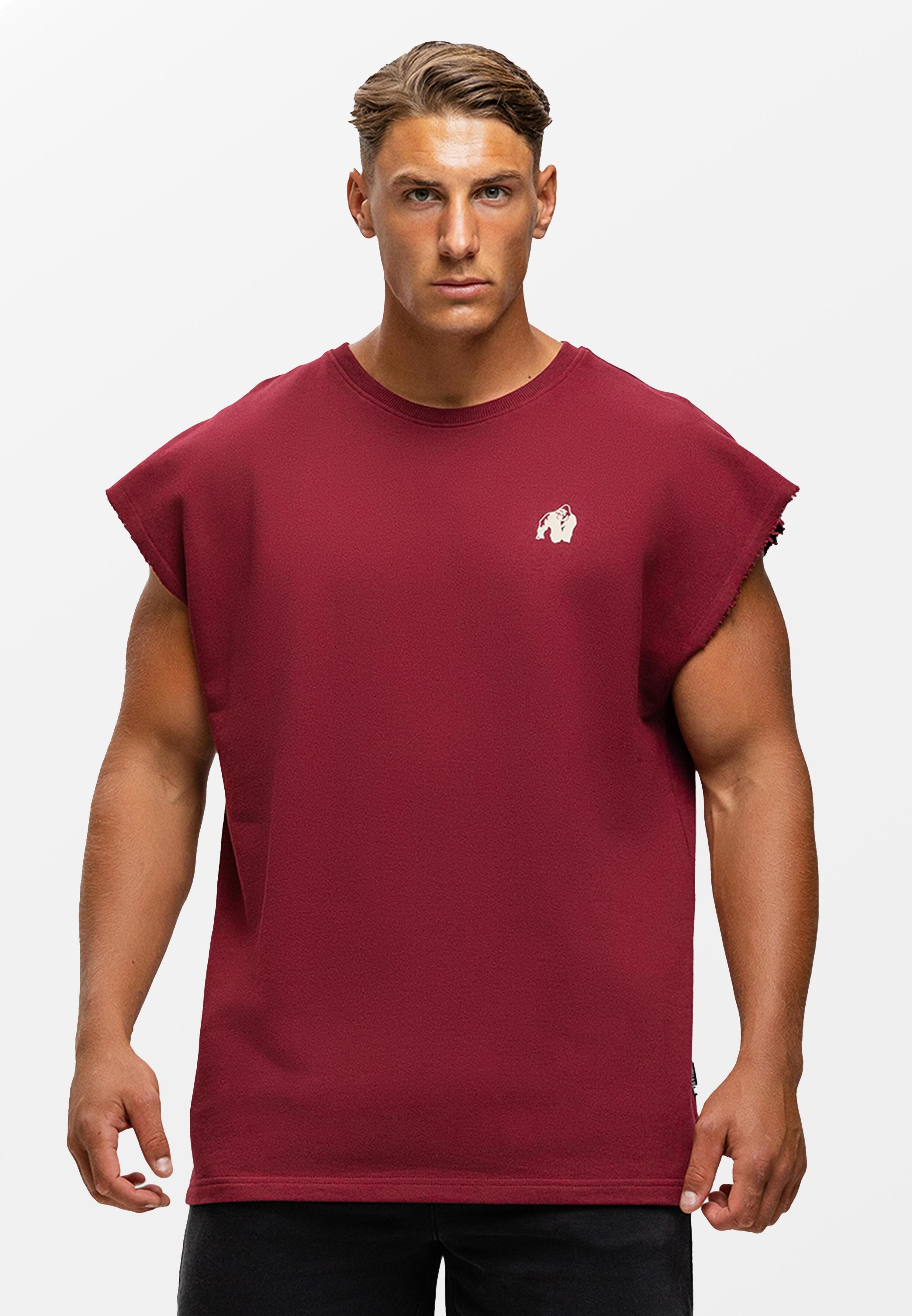 Bouse Cut Off Tank Top - Burgundy 1/6
