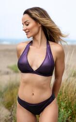 Maillot de Bain Lagon Bleu "Laurie Lamé" Violet 38