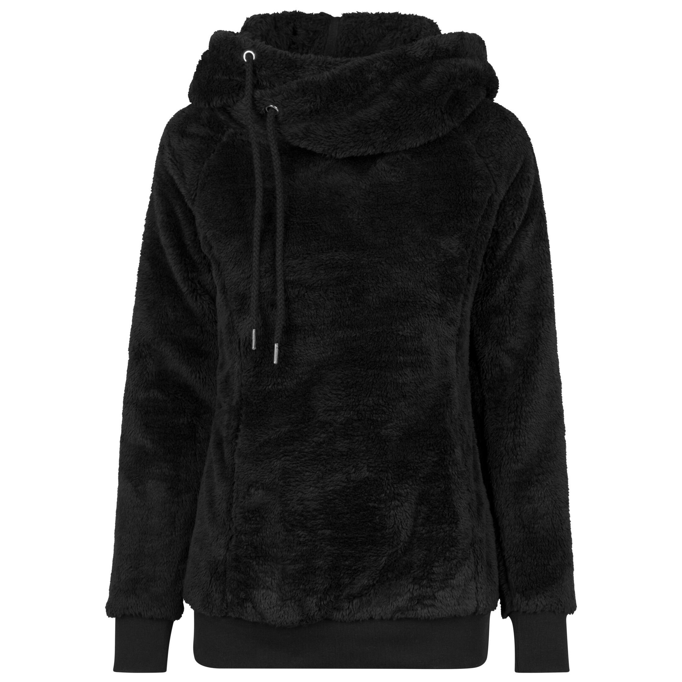 Urban Classics - Sweatshirt À Capuche Femme Urban Classic Long Teddy - Sweat-shirt - Noir - Decathlon