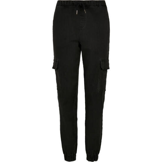 Cargohose aus Denim mit hoher Taille Frau Urban Classics Knitted