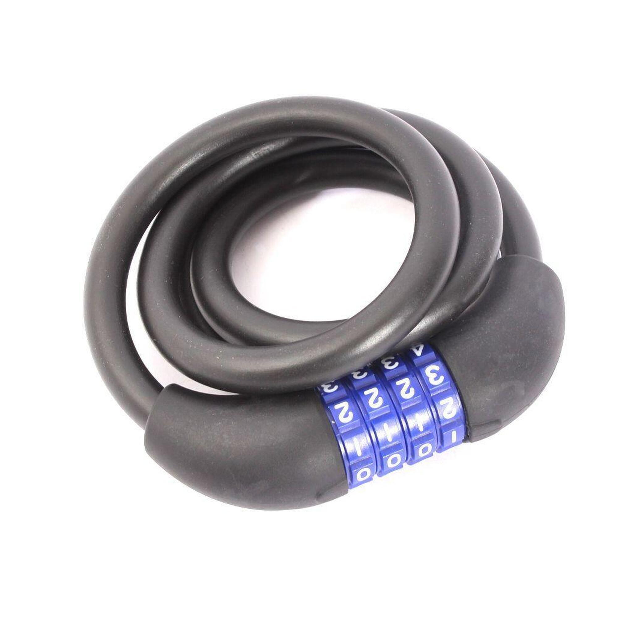 Prism - Antivol À Câble Spiralé Prism 4 Fix - Cadenas - Bleu|noir - No Size - Decathlon