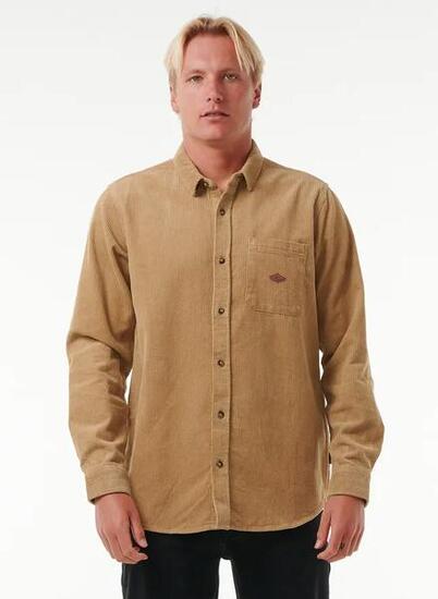 Chemise en Velour Homme Rip Curl "CLASSIC SURF CORD L/S SHIRT" S Beige