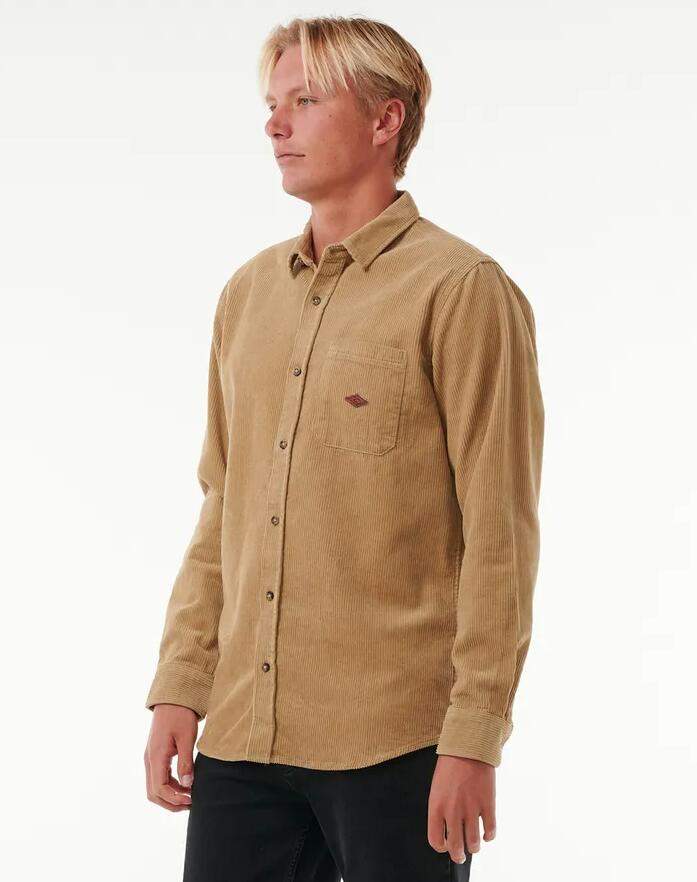 Chemise en Velour Homme Rip Curl "CLASSIC SURF CORD L/S SHIRT" S Beige 3/6