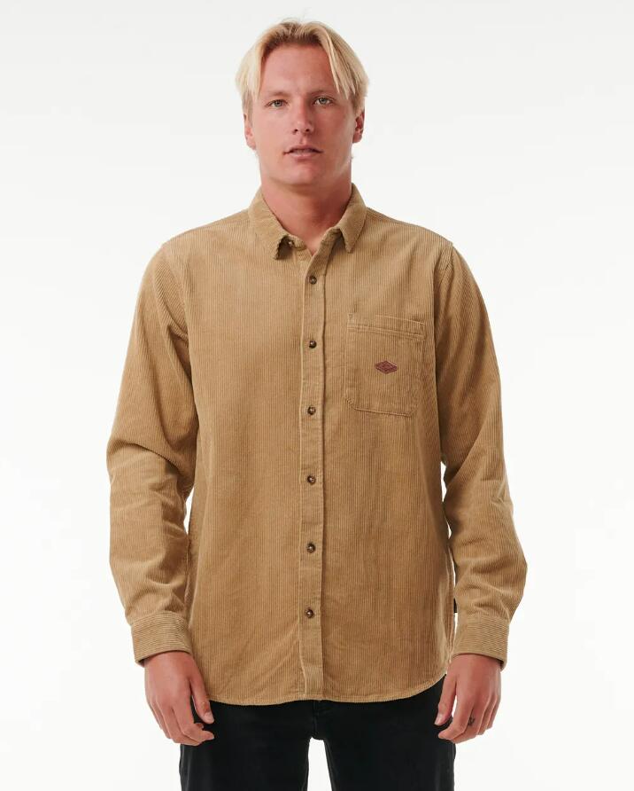 Chemise en Velour Homme Rip Curl "CLASSIC SURF CORD L/S SHIRT" S Beige 2/6