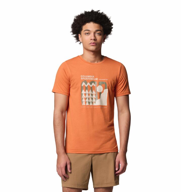 Tee Shirt Respirant Columbia "Sun Trek™ SS Graphic Tee" S Orange 1/3