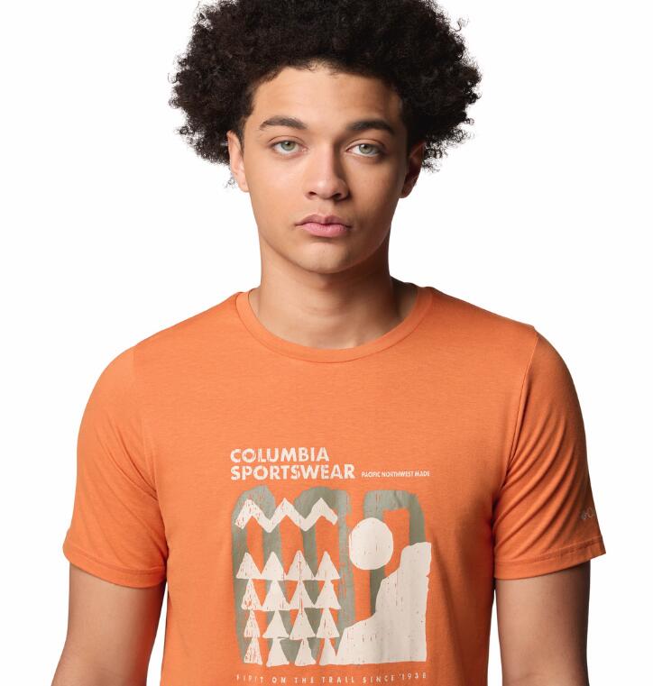 Tee Shirt Respirant Columbia "Sun Trek™ SS Graphic Tee" S Orange 3/3