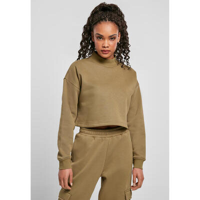 Dames sweatshirt urban classics cropped oversized high neck crew