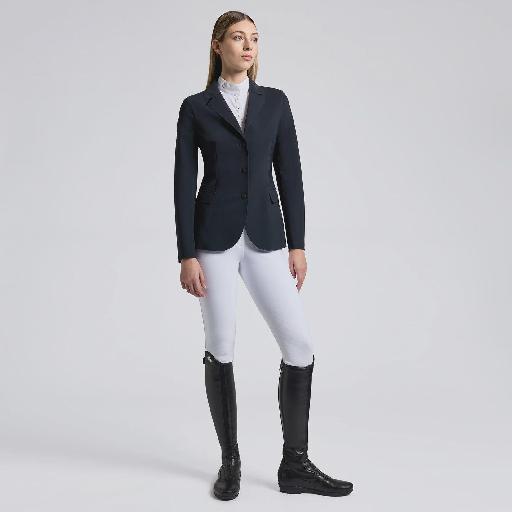 Cavalleria Toscana Women's Raw Cut Competition Jacket With Buttons Blauw - 3/3