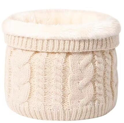 Schlauchschal Loop mit Fleecefutter Superwarm Beige Schal Ski Wandern