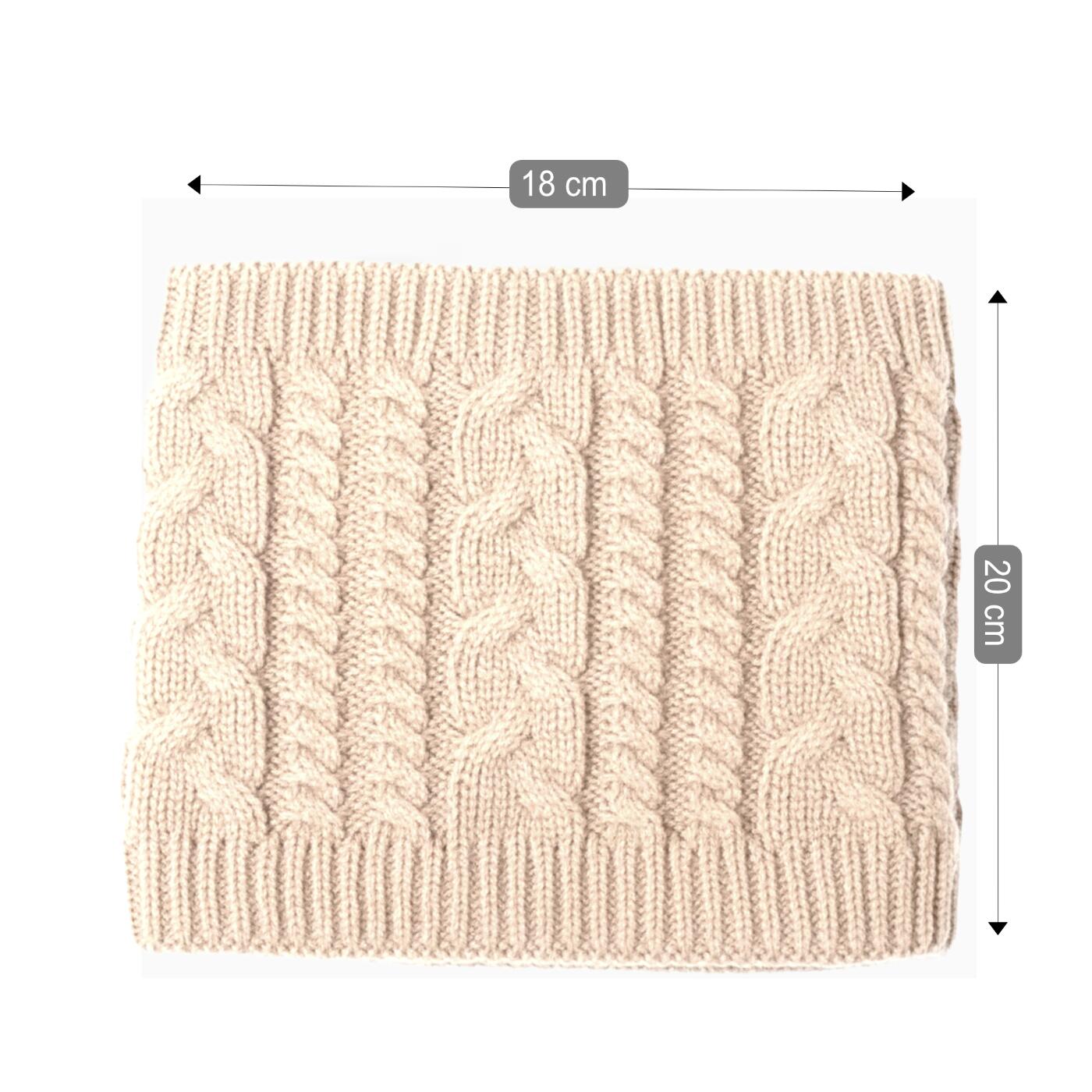 Schlauchschal Loop mit Fleecefutter Superwarm Beige Schal Ski Wandern 2/6