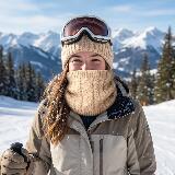 Schlauchschal Loop mit Fleecefutter Superwarm Beige Schal Ski Wandern 4/6