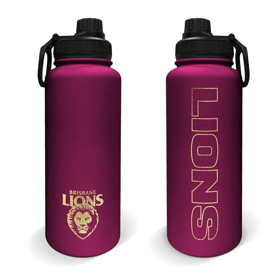 AFL Stainless Steel 960mL Drink Bottle - Brisbane Lions - Double Walled