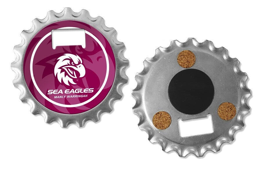 NRL Bottle Opener, Magnet & Coaster - Manly Sea Eagles - Rugby League - NEW LOGO