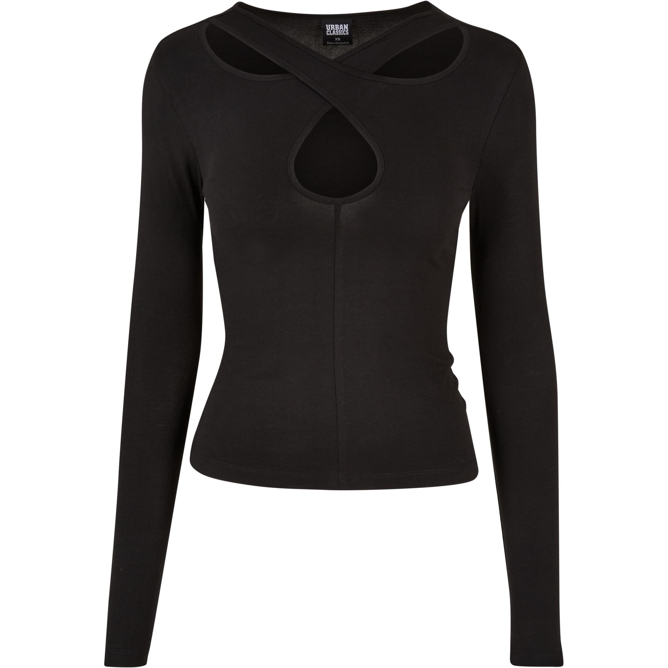 Urban Classics - T-shirt Manches Longues Femme Urban Classics Crossed Cut Out - T-shirt Manches Longues - Noir - Decathlon