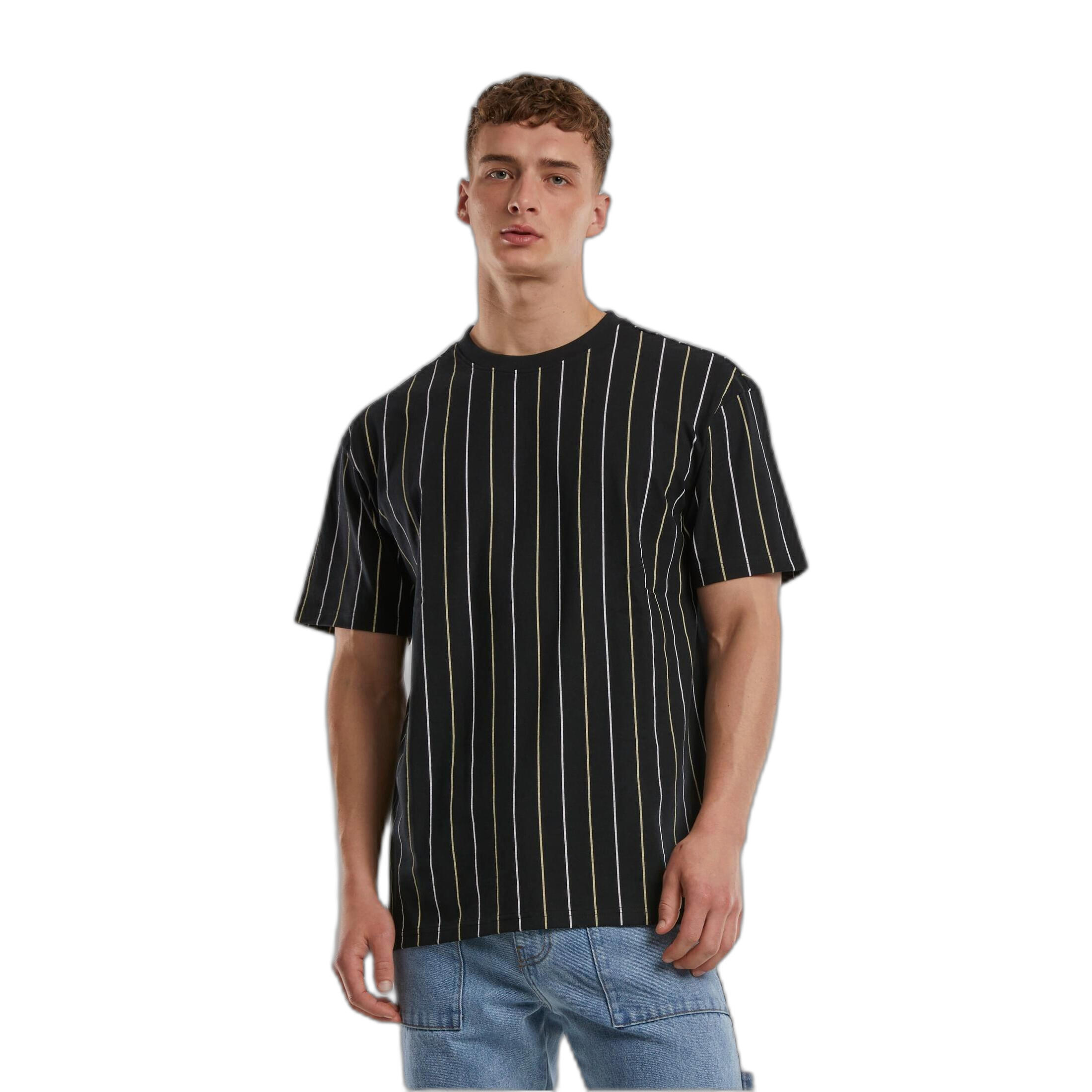 Urban Classics - T-shirt Femme Urban Classics Printed Pinstripe - T-shirt Manches Courtes - Blanc|noir - Decathlon