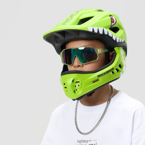 Casco de bicicleta para niños Rockbros Shark con mentonera extraíble 2/6