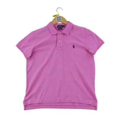 Second life - Kurzarm-Poloshirt für Damen Pink. - In gutem Zustand