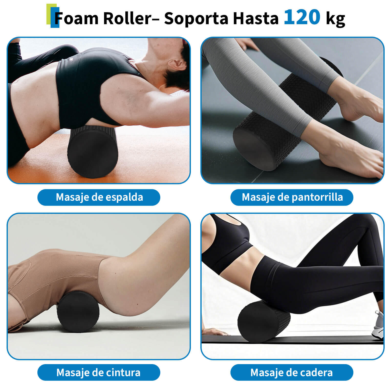 Foam Roller Kit 7-en-1, Kit de Rodillo Masaje Muscular para Relajación Muscular 2/4
