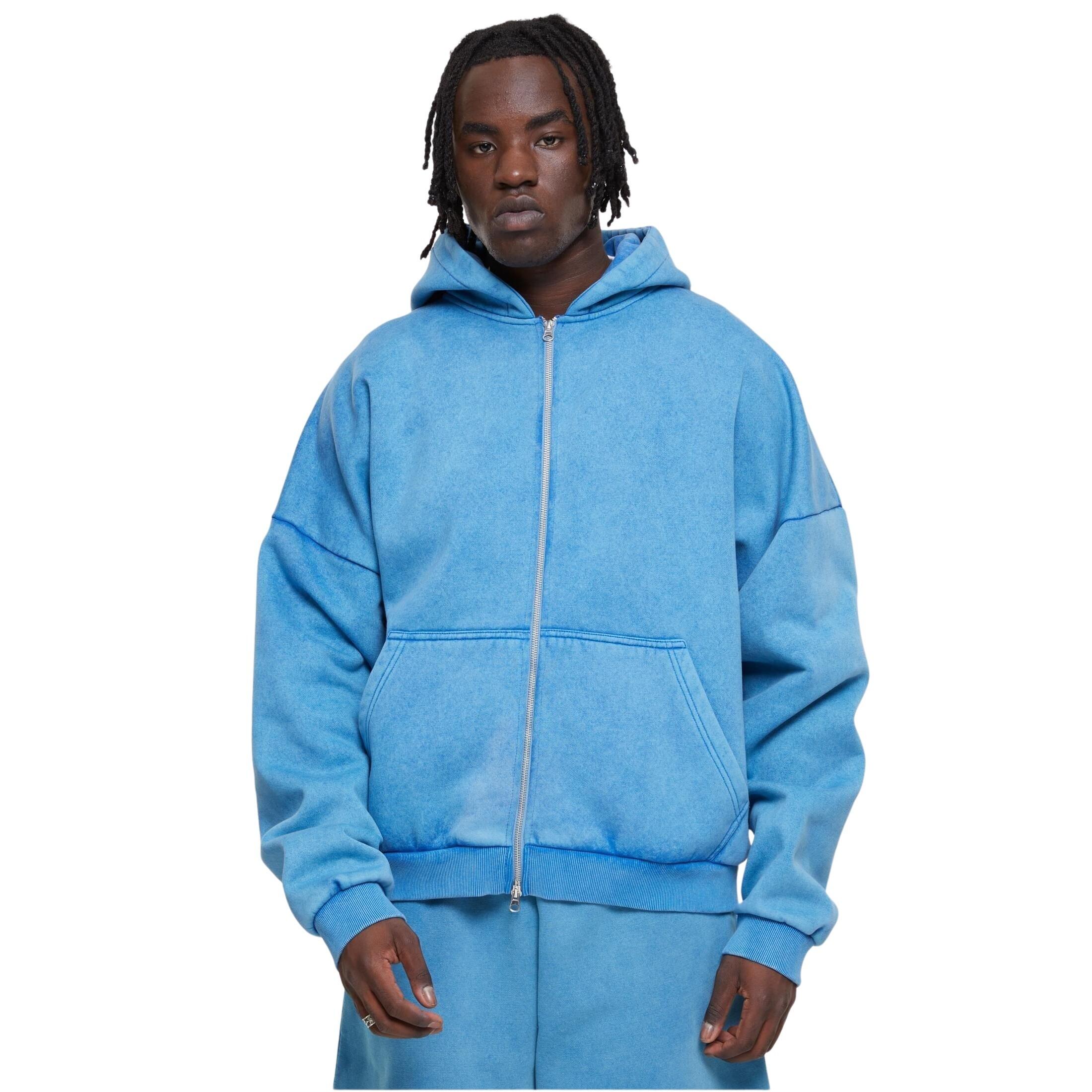 Urban Classics - Sweatshirt À Capuche Zippé Urban Classics 90's Heavy Sand Washed - Sweat-shirt - Bleu - Decathlon