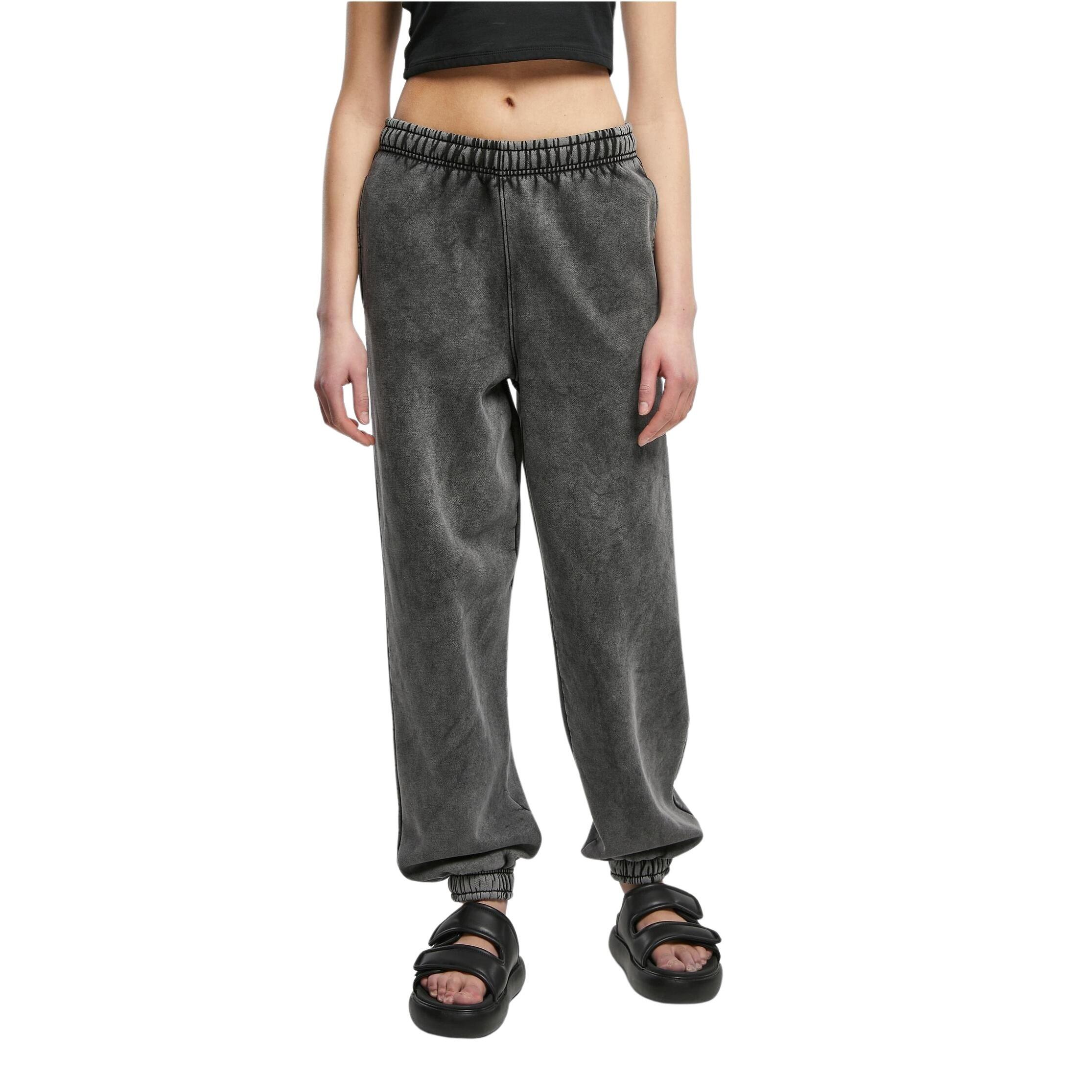 Urban Classics - Pantalon Taille Haute Femme Urban Classics Stone Washed - Pantalons - Noir - Decathlon