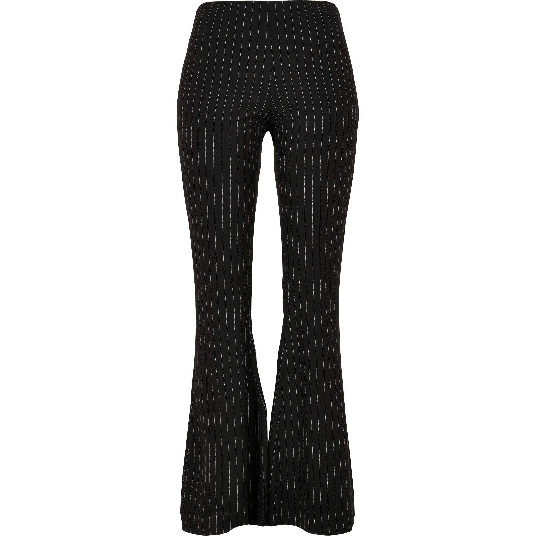 Urban Classics - Pantalon Femme Grandes Tailles Urban Classics Flared Pin Stripe - Pantalons - Blanc|noir - Decathlon