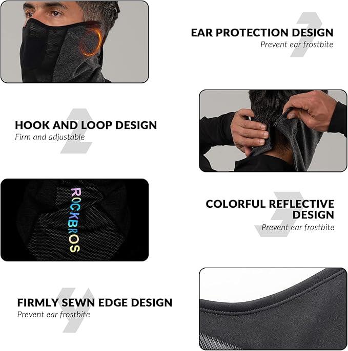 Mppchhn Couvre-Cou Pour Homme,Respirant Coupe-Vent Chaud Ajustable | Cagoule Hiver Avec Cordon,pour Conduite Moto Ski Snowboard Randonnée Pêche Plein Air Quad Par Temps Froid