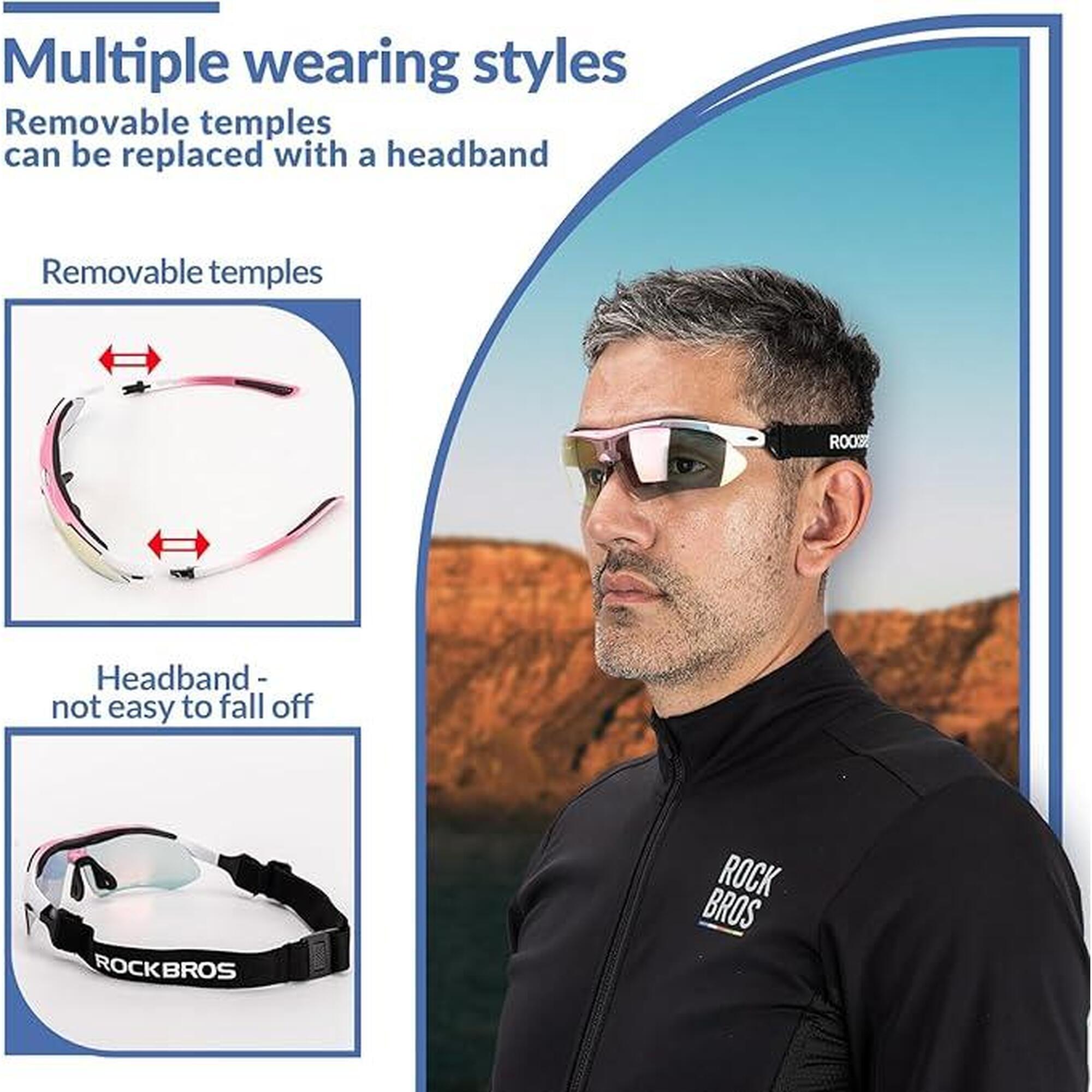 Lunettes De Sport Photochromiques UV400 - Teinte Auto, Anti-vent, Unisexe Pour Vélo, Pêche