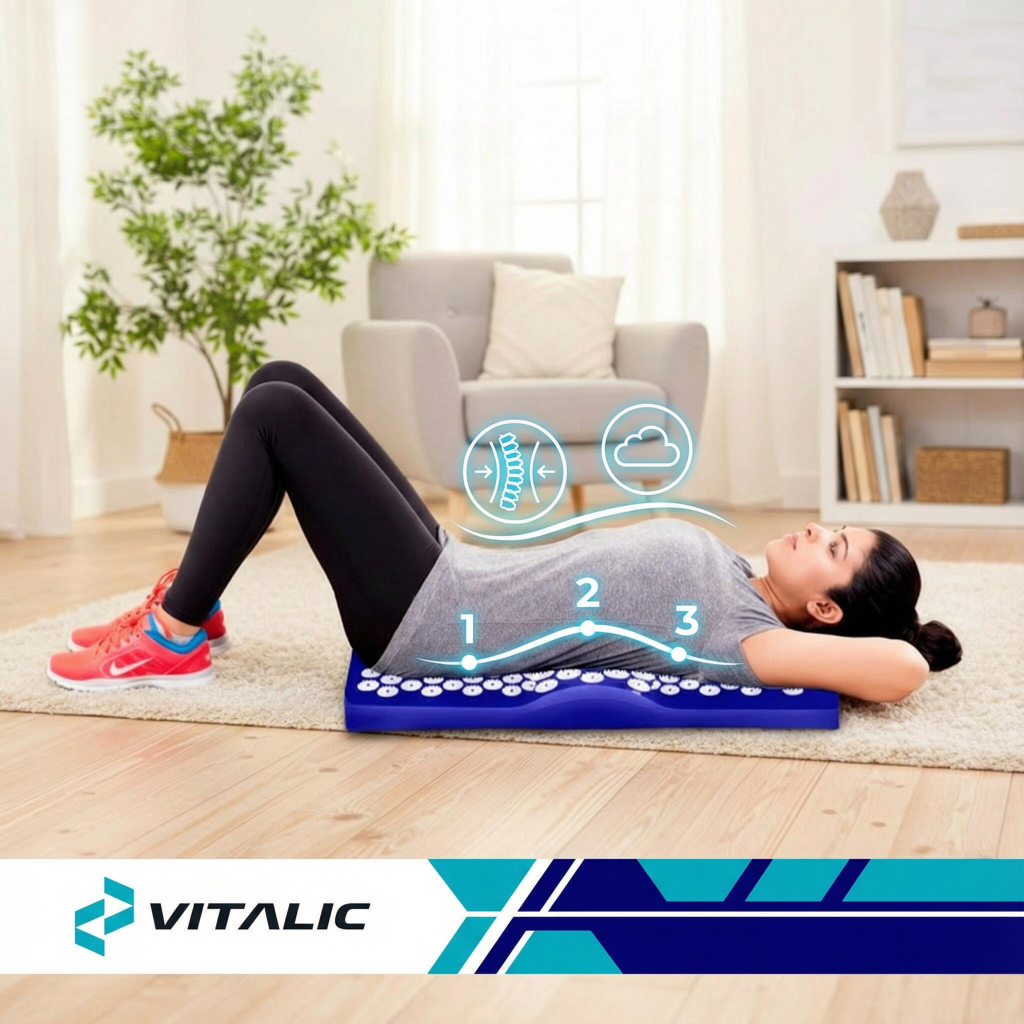Tapis d'acupression avec coussin à ongles - Tapis de fleurs massage avec pontes 4/7
