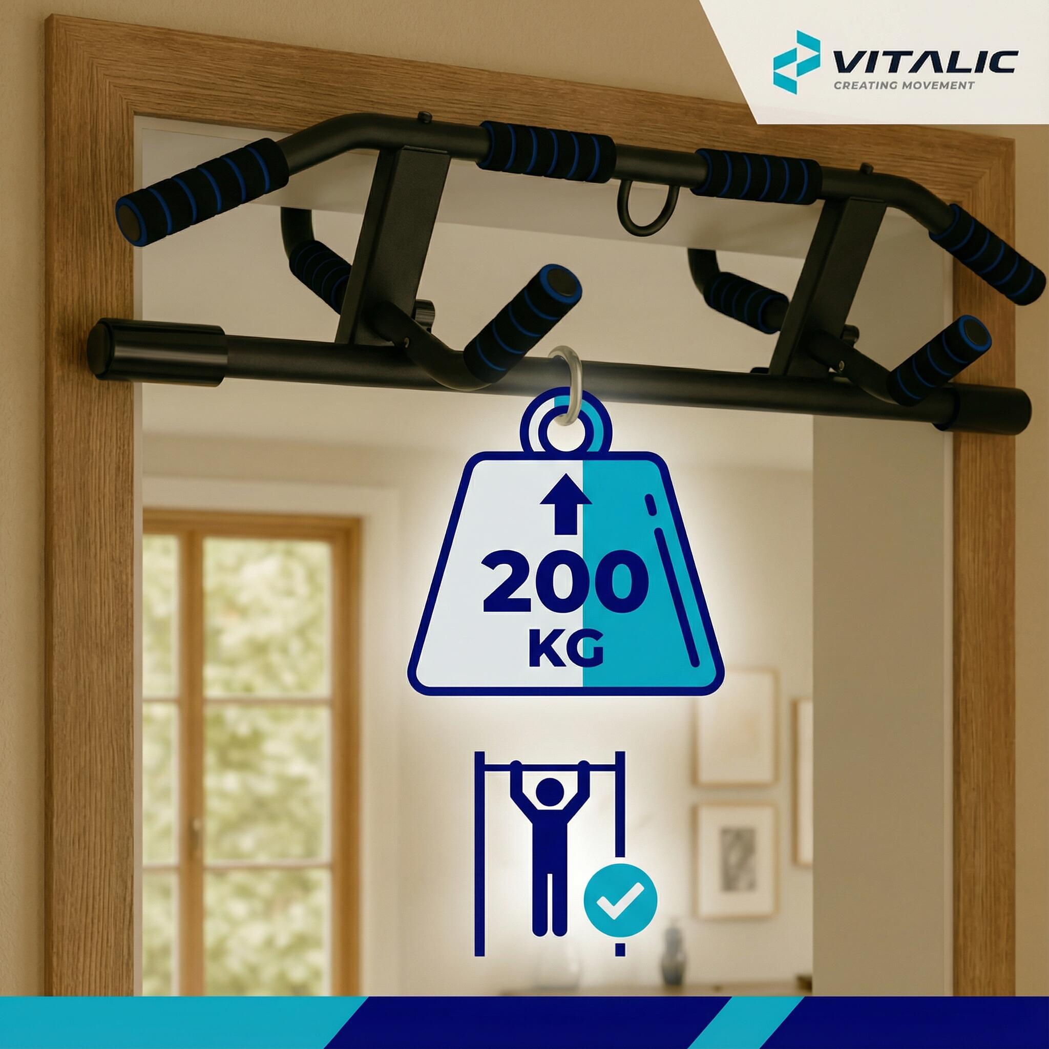 Sbarra Trazioni Vitalic – Senza Forare, Supporta 200 kg, Montaggio Porta 6/7