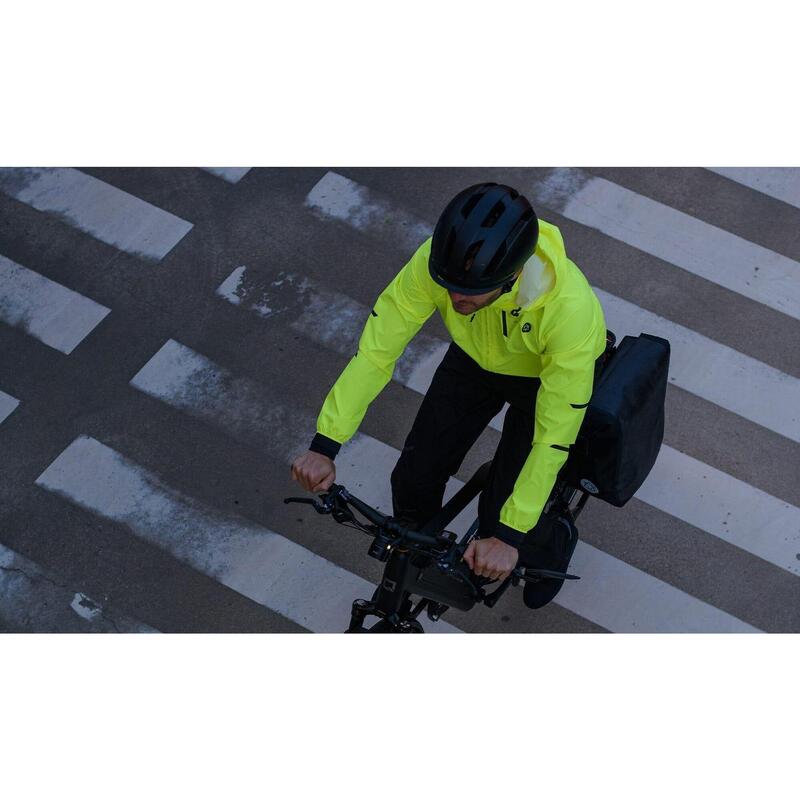 Geacă de ciclism impermeabilă bărbați Commuter galben neon