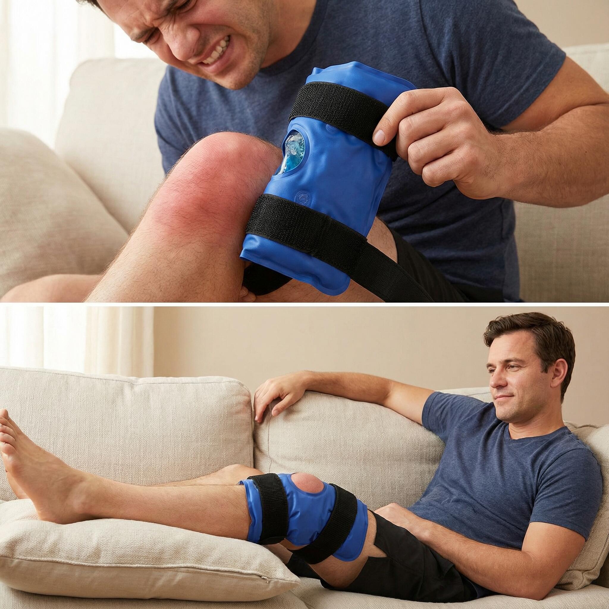 Joelheira com Bolsa de Gelo Refrescante - Almofada de Gel para Terapia de Calor 7/7
