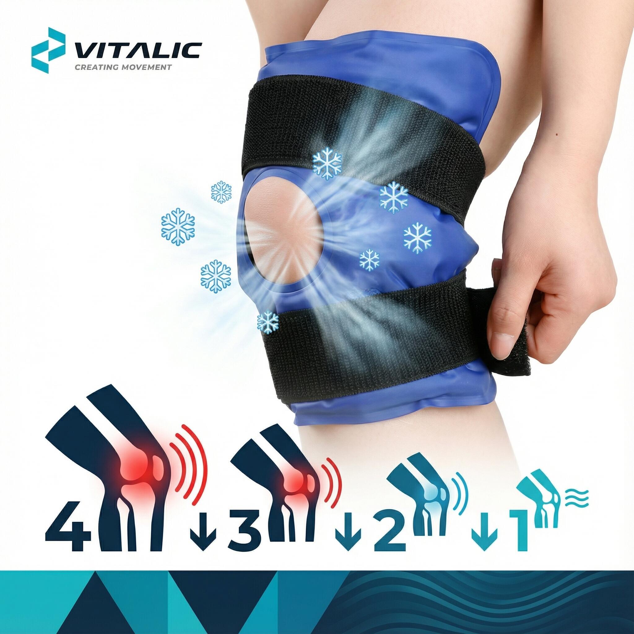 Joelheira com Bolsa de Gelo Refrescante - Almofada de Gel para Terapia de Calor 5/7
