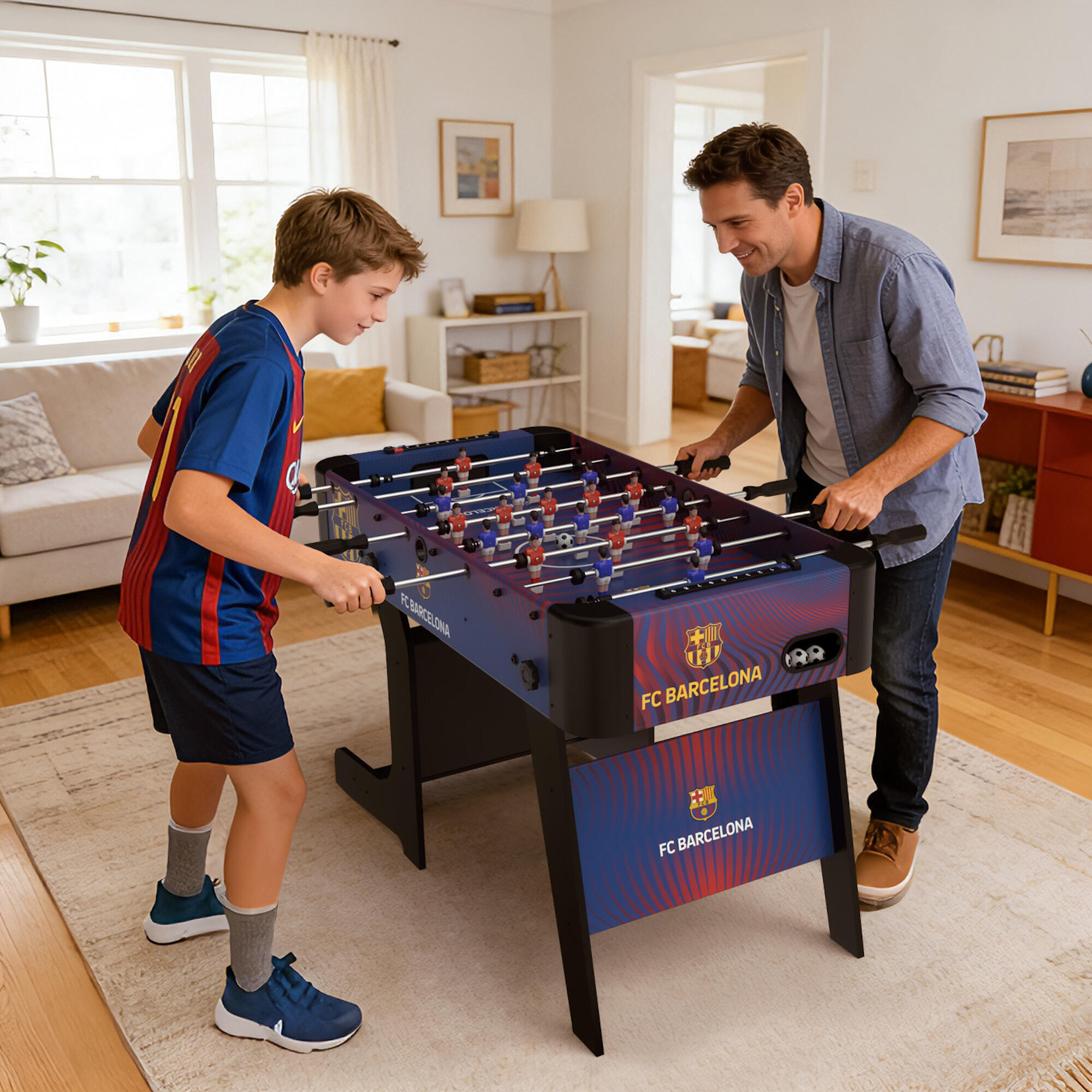 TABLE DE FOOTBALL PLIANTE F.C. BARCELONA 6/6