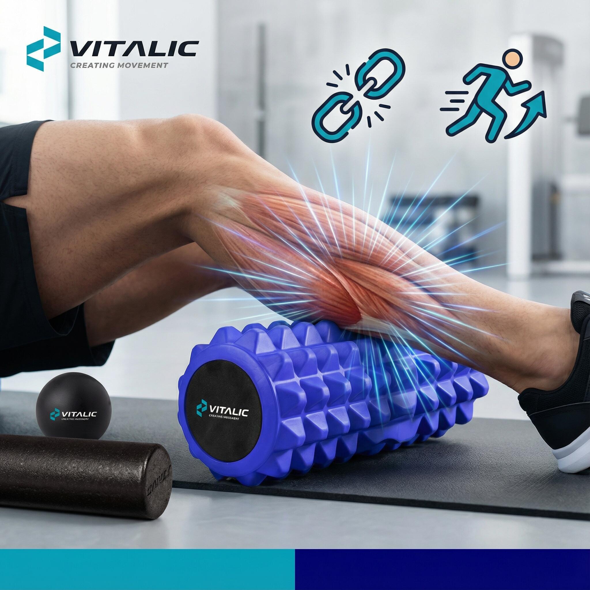 Rouleau de massage - Fitnness rouleau -  Fascia foam roller avec balles 7/7