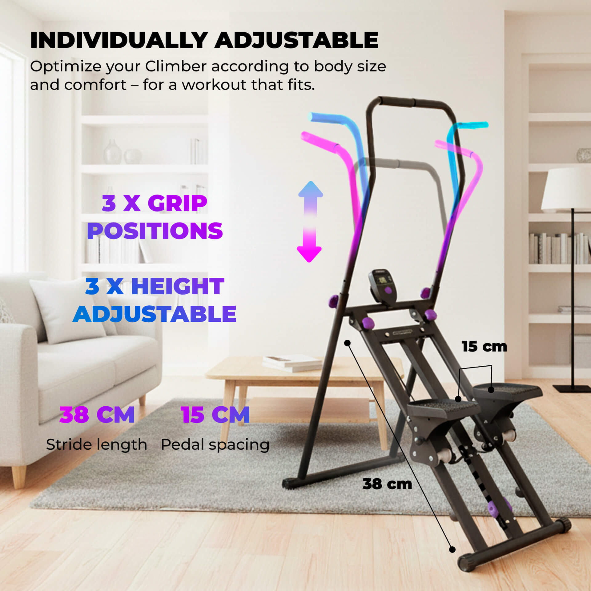Stepper – Effektiver Trainer für dein Ganzkörpertraining zuhause - Climber 1000 7/9