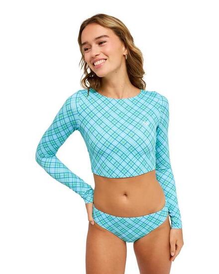Lycra manches longues cropped THE BEACH BABE Vert Femme