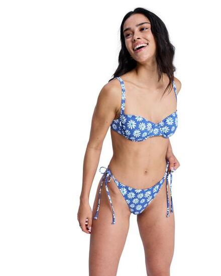 Tanga-Bikinihose PRINTED ESSENTIALS Blau Frauen